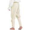 imageMens Pirate Pants Ankle Banded Renaissance Pants Medieval Viking Navigator Pants Halloween Costume Cosplay with DrawstringsBeige