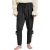imageMens Pirate Pants Ankle Banded Renaissance Pants Medieval Viking Navigator Pants Halloween Costume Cosplay with DrawstringsBlack
