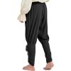 imageMens Pirate Pants Ankle Banded Renaissance Pants Medieval Viking Navigator Pants Halloween Costume Cosplay with DrawstringsBlack