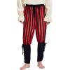 imageMens Pirate Pants Ankle Banded Renaissance Pants Medieval Viking Navigator Pants Halloween Costume Cosplay with DrawstringsBlack Red