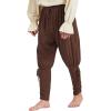 imageMens Pirate Pants Ankle Banded Renaissance Pants Medieval Viking Navigator Pants Halloween Costume Cosplay with DrawstringsBrown