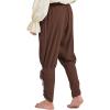 imageMens Pirate Pants Ankle Banded Renaissance Pants Medieval Viking Navigator Pants Halloween Costume Cosplay with DrawstringsBrown