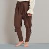 imageMens Pirate Pants Ankle Banded Renaissance Pants Medieval Viking Navigator Pants Halloween Costume Cosplay with DrawstringsBrown