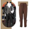 imageMens Pirate Pants Ankle Banded Renaissance Pants Medieval Viking Navigator Pants Halloween Costume Cosplay with DrawstringsBrown