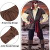 imageMens Pirate Pants Ankle Banded Renaissance Pants Medieval Viking Navigator Pants Halloween Costume Cosplay with DrawstringsBrown