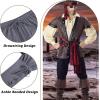 imageMens Pirate Pants Ankle Banded Renaissance Pants Medieval Viking Navigator Pants Halloween Costume Cosplay with DrawstringsGrey