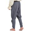 imageMens Pirate Pants Ankle Banded Renaissance Pants Medieval Viking Navigator Pants Halloween Costume Cosplay with DrawstringsGrey