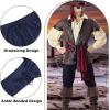 imageMens Pirate Pants Ankle Banded Renaissance Pants Medieval Viking Navigator Pants Halloween Costume Cosplay with DrawstringsNavy Blue