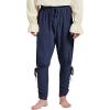 imageMens Pirate Pants Ankle Banded Renaissance Pants Medieval Viking Navigator Pants Halloween Costume Cosplay with DrawstringsNavy Blue