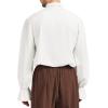 imageMens Pirate Shirt Medieval Renaissance Victorian Costume Ruffled Steampunk Vampire Gothic Halloween TopsA White