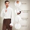 imageMens Pirate Shirt Medieval Renaissance Victorian Costume Ruffled Steampunk Vampire Gothic Halloween TopsA White