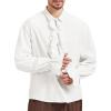imageMens Pirate Shirt Medieval Renaissance Victorian Costume Ruffled Steampunk Vampire Gothic Halloween TopsA White