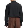 imageMens Pirate Shirt Medieval Renaissance Victorian Costume Ruffled Steampunk Vampire Gothic Halloween TopsBlack