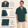 imageMens Pirate Shirt Medieval Renaissance Viking Costume Short Sleeve Shirt Steampunk Retro Gothic Costume TopZ Dark Green