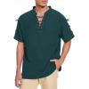 imageMens Pirate Shirt Medieval Renaissance Viking Costume Short Sleeve Shirt Steampunk Retro Gothic Costume TopZ Dark Green