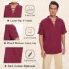 imageMens Pirate Shirt Medieval Renaissance Viking Costume Short Sleeve Shirt Steampunk Retro Gothic Costume TopZ Wine