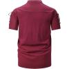 imageMens Pirate Shirt Medieval Renaissance Viking Costume Short Sleeve Shirt Steampunk Retro Gothic Costume TopZ Wine