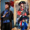 imagePirate Costume Halloween Women Men Pirate Head Scarf Hat Accessories Cosplay Pirate Waist Belt Bandana Headband Renaissance2 Wine Red and Red
