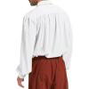 imagePirate Shirt Men Renaissance Faire Costume Medieval Victorian Shirt Vampire Gothic Steampunk Costume Halloween Cosplay TopsA White