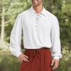 imagePirate Shirt Men Renaissance Faire Costume Medieval Victorian Shirt Vampire Gothic Steampunk Costume Halloween Cosplay TopsA White