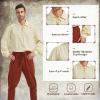 imagePirate Shirt Men Renaissance Faire Costume Medieval Victorian Shirt Vampire Gothic Steampunk Costume Halloween Cosplay TopsBeige