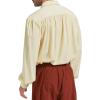 imagePirate Shirt Men Renaissance Faire Costume Medieval Victorian Shirt Vampire Gothic Steampunk Costume Halloween Cosplay TopsBeige
