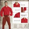 imagePirate Shirt Men Renaissance Faire Costume Medieval Victorian Shirt Vampire Gothic Steampunk Costume Halloween Cosplay TopsRed