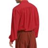 imagePirate Shirt Men Renaissance Faire Costume Medieval Victorian Shirt Vampire Gothic Steampunk Costume Halloween Cosplay TopsRed