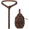 image2 Pcs Medieval Belt Renaissance Belt Viking Belt Ren Faire Leather Belt Pouch Renaissance AccessoriesBrowndragon