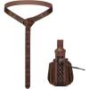 image2 Pcs Medieval Belt Renaissance Belt Viking Belt Ren Faire Leather Belt Pouch Renaissance AccessoriesBrownretro