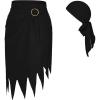 imageAmerican Trends Pirate Skirt Dress Halloween Costume Women Men Pirate Head Scarf Pirate Cosplay Accessories Bandana HeadbandBlack