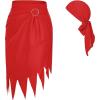 imageAmerican Trends Pirate Skirt Dress Halloween Costume Women Men Pirate Head Scarf Pirate Cosplay Accessories Bandana HeadbandRed