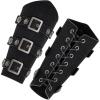imageLeather Gauntlet Wristband Medieval Bracers 1 Pair Viking Wrist Retro Renaissance Guards Vintage Costumes AccessoriesBlack