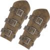imageLeather Gauntlet Wristband Medieval Bracers 1 Pair Viking Wrist Retro Renaissance Guards Vintage Costumes AccessoriesBrown