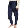 imageMens Pirate Pants Ankle Banded Renaissance Pants Medieval Viking Navigator Pants Halloween Costume Cosplay with DrawstringsNavy Blue