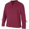 imageMens Pirate Shirt Medieval Renaissance Steampunk Retro Long Sleeve Lace up T Shirt Viking Gothic Halloween Costume TopWine