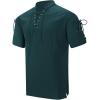 imageMens Pirate Shirt Medieval Renaissance Viking Costume Short Sleeve Shirt Steampunk Retro Gothic Costume TopZ Dark Green