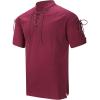 imageMens Pirate Shirt Medieval Renaissance Viking Costume Short Sleeve Shirt Steampunk Retro Gothic Costume TopZ Wine