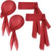 imagePirate Costume Accessories Women Men 2 Pairs Pirate Scarf Hat Sash Belt Halloween Cosplay Pirate Scarf Bandana Headband2 Red