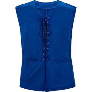 imageAmerican Trends Renaissance Costume Men Renaissance Vest Costume Medieval Costumes Laceup Waistcoat Halloween Pirate VestBlue