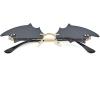 imageAmerican Trends Bat Sunglasses Fire Flame Sunglasses for Women Men Funky Rimless Eye Glasses for Halloween PartyBat Grey