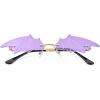 imageAmerican Trends Bat Sunglasses Fire Flame Sunglasses for Women Men Funky Rimless Eye Glasses for Halloween PartyBat Purple