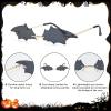 imageAmerican Trends Bat Sunglasses Fire Flame Sunglasses for Women Men Funky Rimless Eye Glasses for Halloween PartyC Colors2