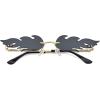 imageAmerican Trends Bat Sunglasses Fire Flame Sunglasses for Women Men Funky Rimless Eye Glasses for Halloween PartyFlame Grey