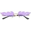 imageAmerican Trends Bat Sunglasses Fire Flame Sunglasses for Women Men Funky Rimless Eye Glasses for Halloween PartyFlame Purple