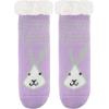 imageAmerican Trends Fuzzy Socks for Girls Winter Fleece Toddler Kids Socks Non Skid Thick Warm Baby Boys SocksPurple Rabbit