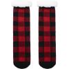 imageAmerican Trends Fuzzy Socks for Women House Socks Indoor Winter Warm Furry Socks Athletic Socks for ChristmasBlack Red B