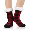 imageAmerican Trends Fuzzy Socks for Women House Socks Indoor Winter Warm Furry Socks Athletic Socks for ChristmasBlack Red B