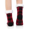 imageAmerican Trends Fuzzy Socks for Women House Socks Indoor Winter Warm Furry Socks Athletic Socks for ChristmasBlack Red B