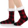 imageAmerican Trends Fuzzy Socks for Women House Socks Indoor Winter Warm Furry Socks Athletic Socks for ChristmasBlack Red B